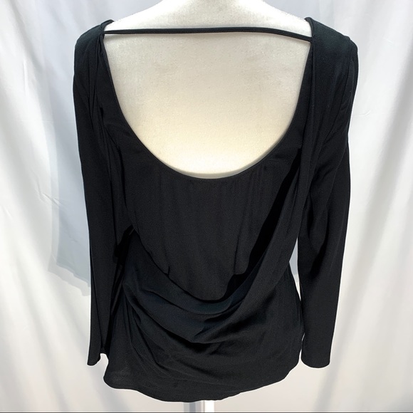 Ella Moss Black Draped Surplice Blouse NWT - Picture 3 of 4